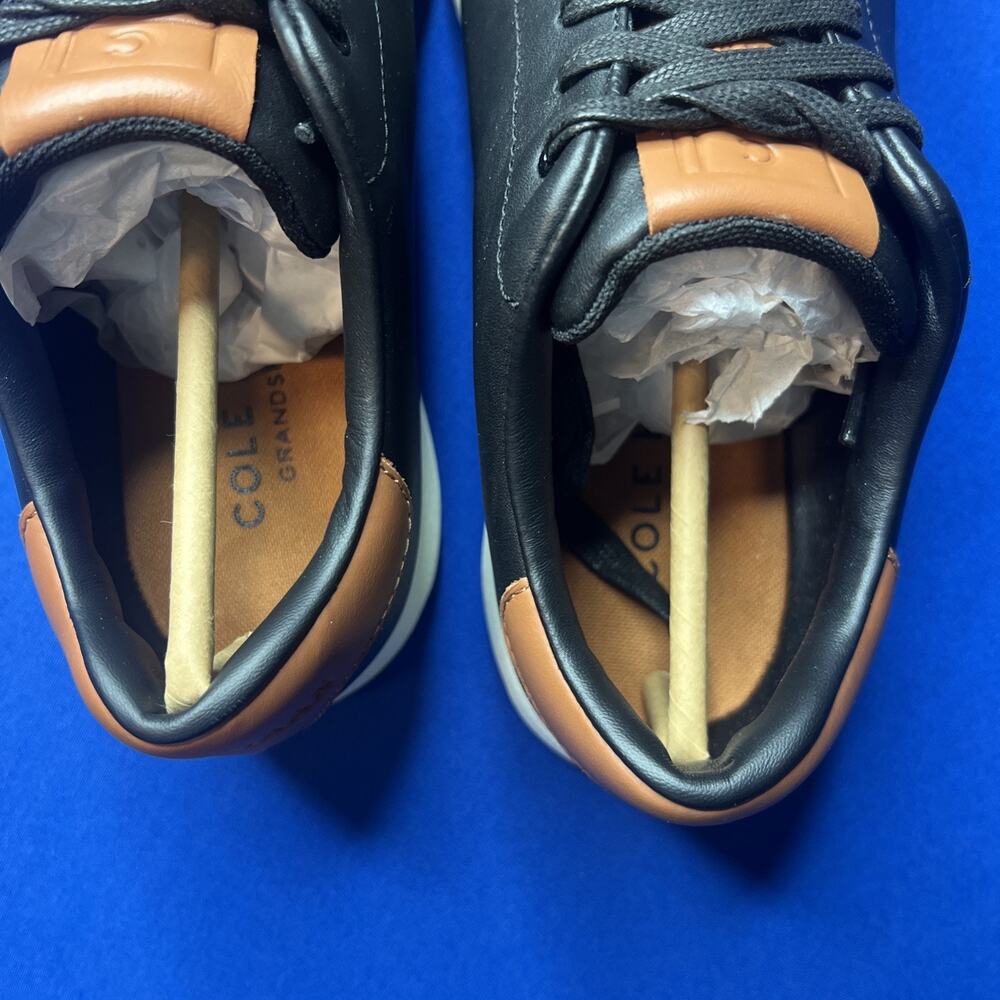 Cole Haan Mens Size 8-W Grandpro Fashion Tennis Sneaker Blk/British Tan C23877 - Picture 5 of 10